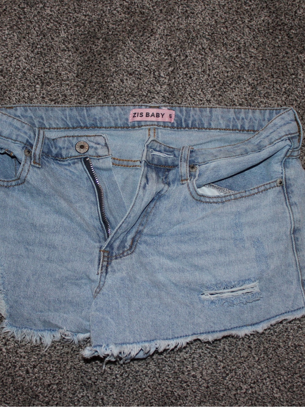 Light Blue Distressed Denim Jean Shorts